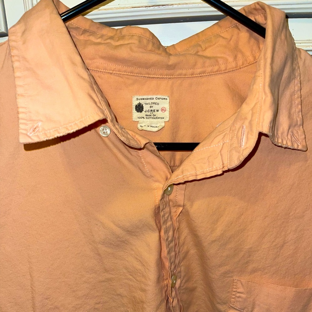 Sun washed Oxford tailored by j crew orange dress shirt